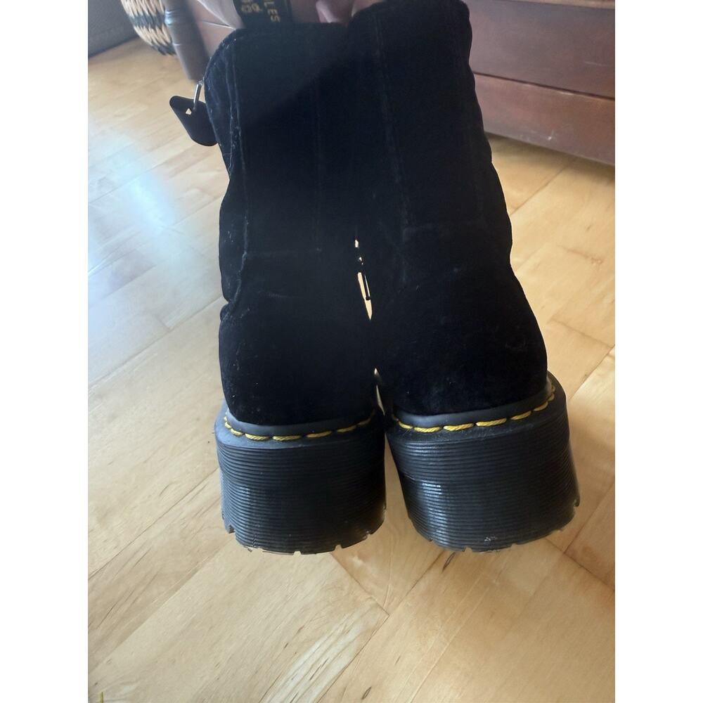 Dr Martens Jadon 8-Eye Side Zip Velvet Platform Combat Boots- Black Velvet 41 - Picture 6 of 6